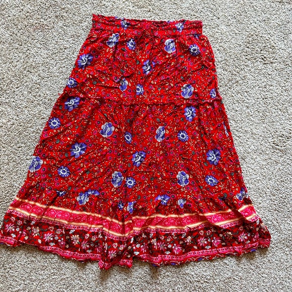 Boboli Floral Skirt- Navy/Red main image 0